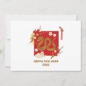Chinees Nieuwjaar 2025 Jaar van de Slang Feestdagenkaart (Voorkant)