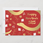 Chinees Nieuwjaar 2025 Jaar van de Slang Feestdagenkaart (Voorkant)