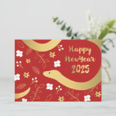 Chinees Nieuwjaar 2025 Jaar van de Slang Feestdagenkaart (Staand voorkant)