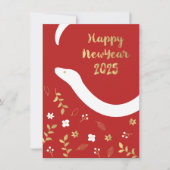 Chinees Nieuwjaar 2025 Jaar van de Slang Feestdagenkaart (Voorkant)