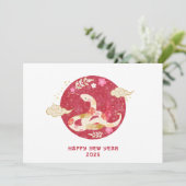 Chinees Nieuwjaar 2025 Jaar van de Slang Feestdagenkaart (Staand voorkant)