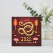 Chinees Nieuwjaar 2025 Jaar van de Slang Feestdagenkaart (Staand voorkant)