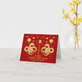 Chinees Nieuwjaar 2025 Jaar van de Slang Kaart (Gele Bloem)