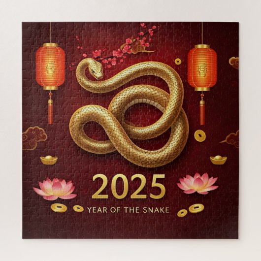 Chinees Nieuwjaar 2025 Jaar van de Slang Legpuzzel (Verticaal)