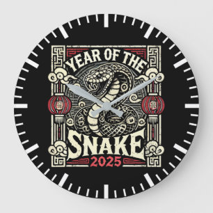 Chinees Nieuwjaar 2025 Jaar van de Slang Lunar Yea Grote Klok