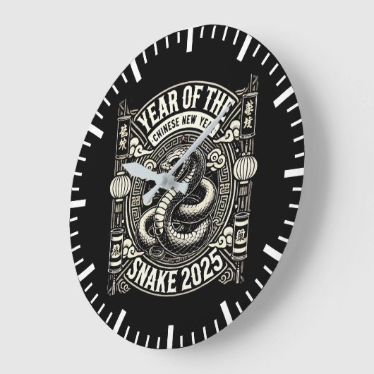 Chinees Nieuwjaar 2025 Jaar van de Slang Lunar Yea Grote Klok (Hoek)