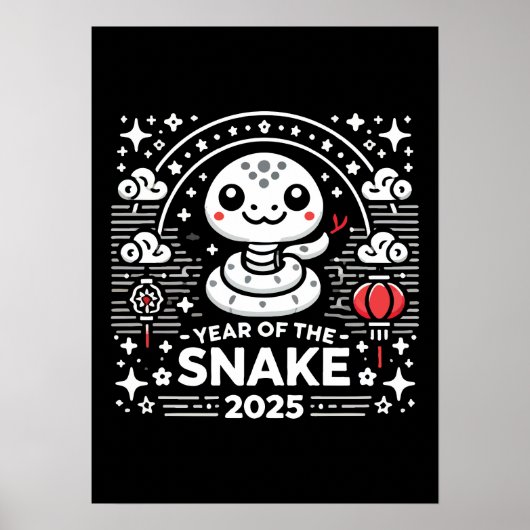 Chinees Nieuwjaar 2025 Jaar van de Slang Lunar Yea Poster (Voorkant)