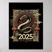 Chinees Nieuwjaar 2025 Jaar van de Slang Lunar Yea Poster (Voorkant)