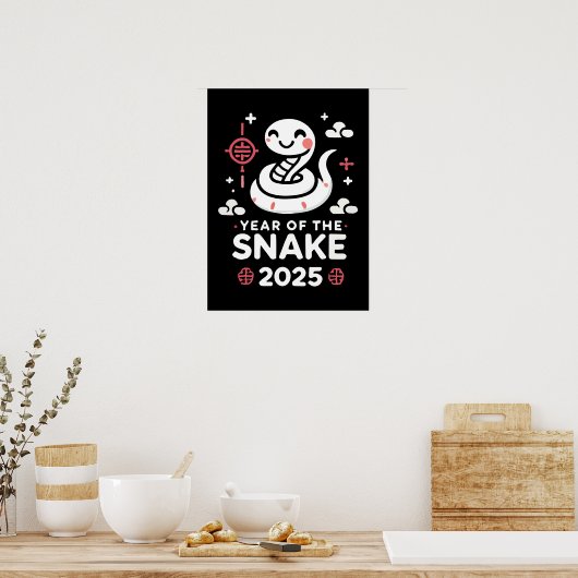 Chinees Nieuwjaar 2025 Jaar van de Slang Lunar Yea Poster (Keuken)