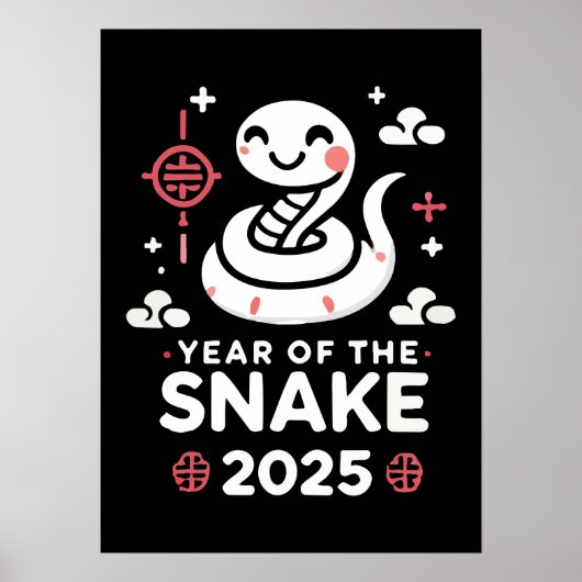 Chinees Nieuwjaar 2025 Jaar van de Slang Lunar Yea Poster (Voorkant)