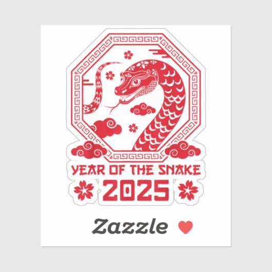 Chinees Nieuwjaar 2025 Jaar van de Slang Sticker (Vel)