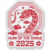 Chinees Nieuwjaar 2025 Jaar van de Slang Sticker (Voorkant)