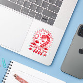 Chinees Nieuwjaar 2025 Jaar van de Slang Sticker (Laptop met iPhone)
