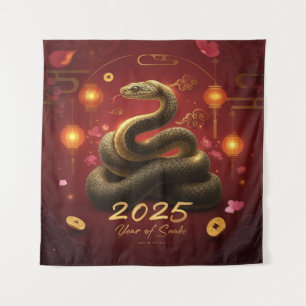 Chinees Nieuwjaar 2025 Jaar van de Slang Wandkleed