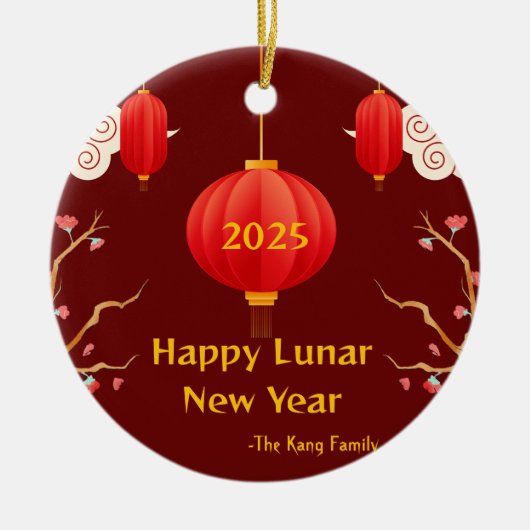 Chinees Nieuwjaar 2025 Keramisch Ornament (Voorkant)