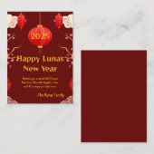 Chinees Nieuwjaar 2025 Notitiekaartje (Voorkant / Achterkant)