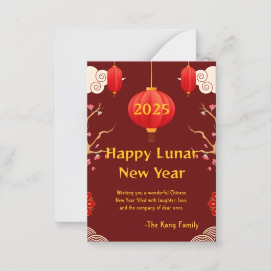 Chinees Nieuwjaar 2025 Notitiekaartje (Voorkant)