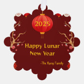 Chinees Nieuwjaar 2025 Ornament Kaart (Voorkant)