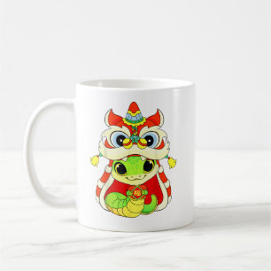 Chinees Nieuwjaar 2025 Schattigee Baby Snake Drago Koffiemok