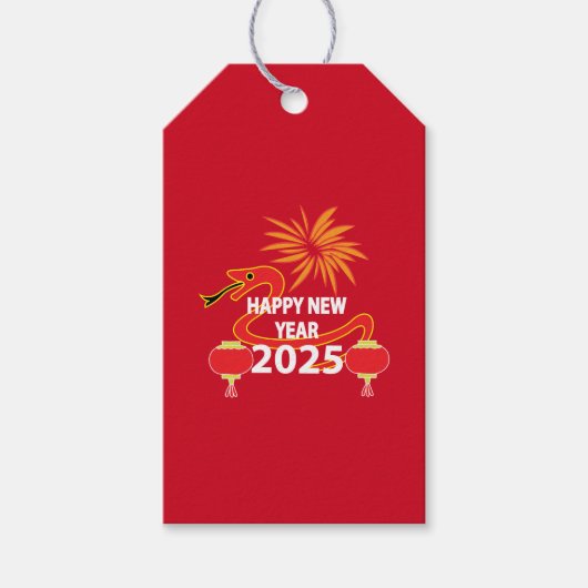 Chinees Nieuwjaar 2025 Slang Chinees Nieuwjaar Cadeaulabel (Voorkant)