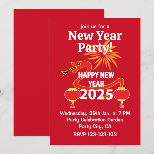 Chinees Nieuwjaar 2025 Slang Chinees Nieuwjaar Kaart (Voorkant / Achterkant)