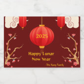 Chinees Nieuwjaar 2025 Sparkling Wijnetiket (Enkel label)