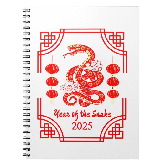 Chinees Nieuwjaar 2025 The Snake Lantern Corners Notitieboek (Voorkant)
