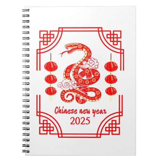 Chinees Nieuwjaar 2025 The Snake Lantern Corners Notitieboek (Voorkant)
