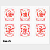 Chinees Nieuwjaar 2025 The Snake Lantern Corners Vierkante Sticker (Vel)