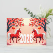 Chinees nieuwjaar 2026 feestdagenkaart (Staand voorkant)