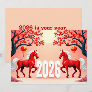 Chinees nieuwjaar 2026 feestdagenkaart