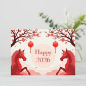 Chinees nieuwjaar 2026 feestdagenkaart (Staand voorkant)