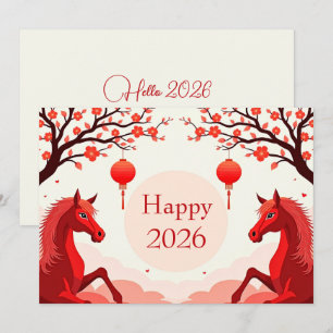 Chinees nieuwjaar 2026 feestdagenkaart