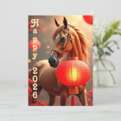 Chinees nieuwjaar 2026 feestdagenkaart (Staand voorkant)