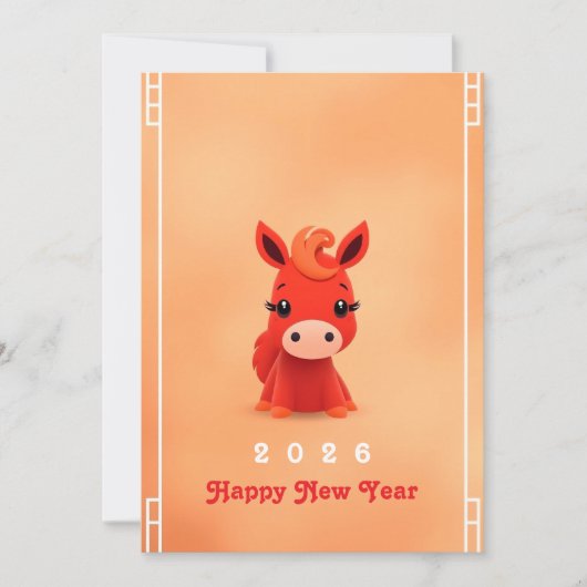 Chinees nieuwjaar 2026 feestdagenkaart (Voorkant)