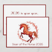 Chinees Nieuwjaar 2026 Feestdagenkaart (Voorkant / Achterkant)