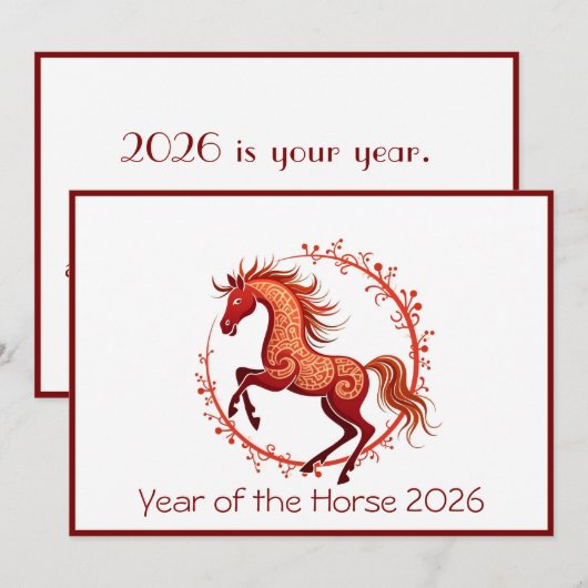 Chinees Nieuwjaar 2026 Feestdagenkaart (Voorkant / Achterkant)