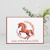 Chinees Nieuwjaar 2026 Feestdagenkaart (Staand voorkant)