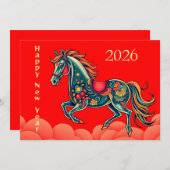 Chinees Nieuwjaar 2026 Feestdagenkaart (Voorkant / Achterkant)