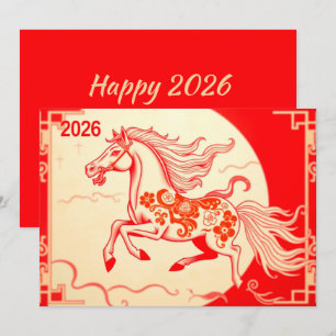 Chinees nieuwjaar 2026 feestdagenkaart