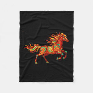 Chinees Nieuwjaar 2026 Het Paard Siert, Brengt We Fleece Deken
