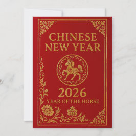 Chinees Nieuwjaar 2026 - Jaar van het Paard Feestdagenkaart