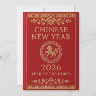 Chinees Nieuwjaar 2026 - Jaar van het Paard Feestdagenkaart