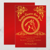 Chinees Nieuwjaar 2026, Jaar van het Paard Feestdagenkaart (Voorkant / Achterkant)