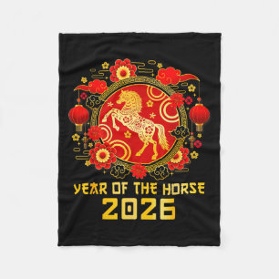 Chinees Nieuwjaar 2026 Jaar Van Het Paard Gelukkig Fleece Deken
