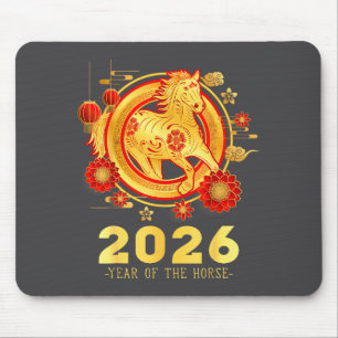Chinees Nieuwjaar 2026 Jaar Van Het Paard Gelukkig Muismat