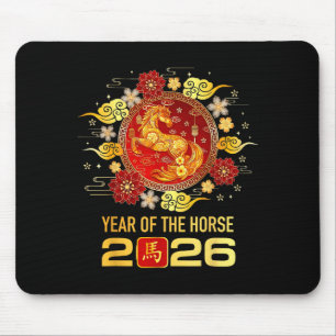 Chinees Nieuwjaar 2026 Jaar Van Het Paard Gelukkig Muismat