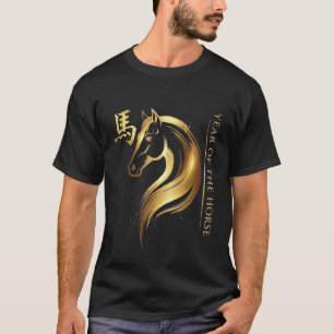 Chinees Nieuwjaar 2026 Jaar van het Paard Lange Mo T-shirt