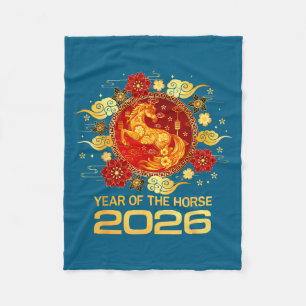 Chinees Nieuwjaar 2026 Jaar Van Het Paard Maan Nie Fleece Deken