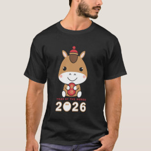 Chinees Nieuwjaar 2026 Jaar Van Het Paard Maans Ho T-shirt